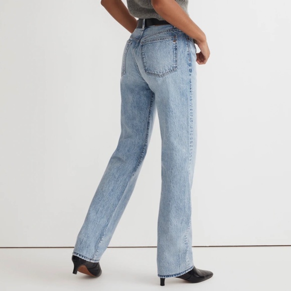 Madewell Blue Straight Leg Jeans High-Rise Vintage - Picture 4 of 16